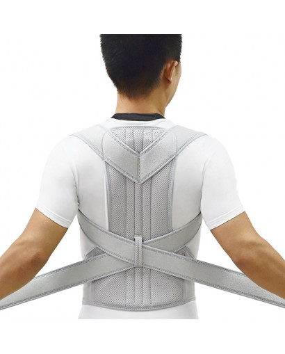 Argent Correcteur de posture Scoliose Attelle dorsale Corset Ceinture Épaule Thérapie Support Mauvaise Posture Correction Ceintu