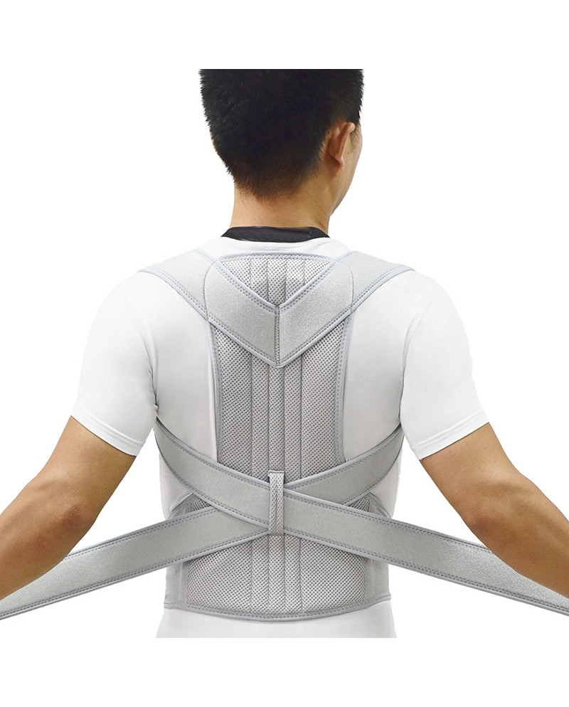 Silver Posture Corrector Scoliosi Back Brace Spine Corset Belt Shoulder Therapy Support Poor Posture Correction Belt Men Women