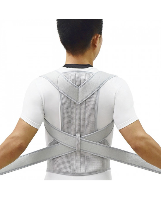 Silver Posture Corrector Scoliosi Back Brace Spine Corset Belt Shoulder Therapy Support Poor Posture Correction Belt Men Women